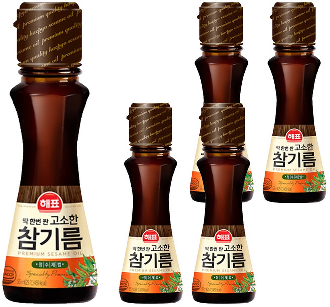 해표 고소한 참기름, 55ml, 5개