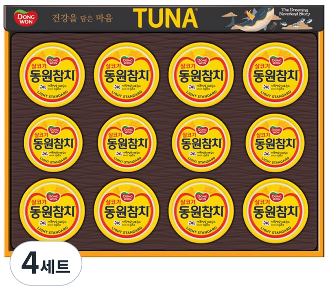 동원참치 선물세트 12C호 + 쇼핑백, 4세트