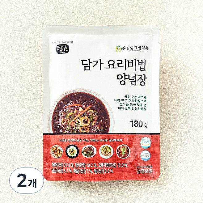 담가 요리비법 양념장, 180g, 2개