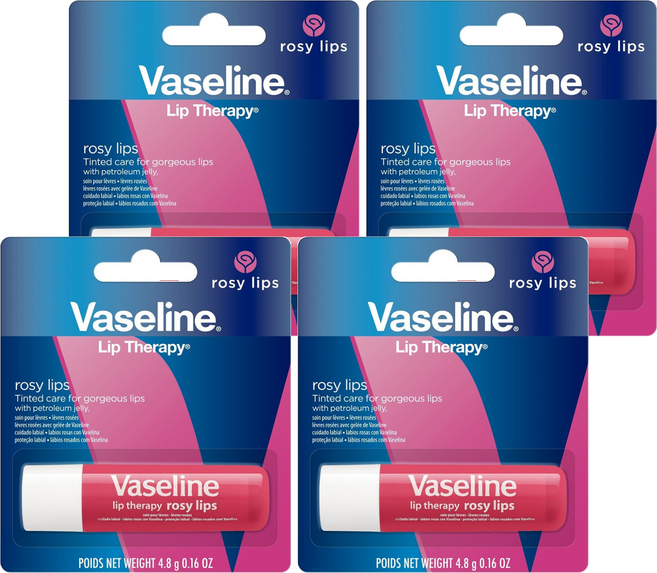 Vaseline 凡士林 護唇膏, 玫瑰潤色, 4.8g, 4支