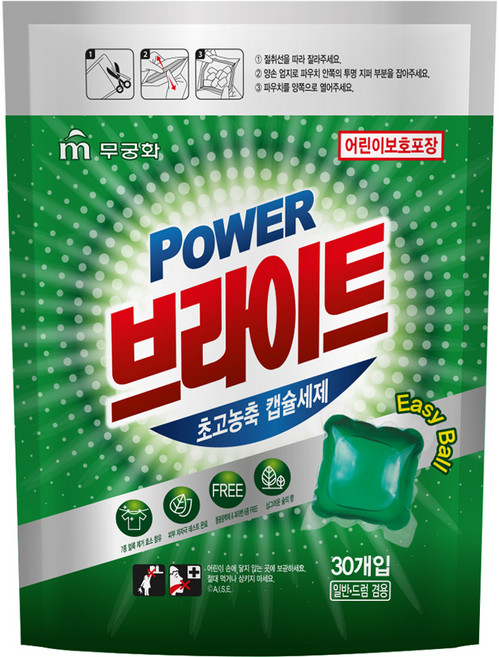 무궁화 파워 브라이트 초고농축 싱그러운 숲의향 캡슐세제, 30개입, 1개