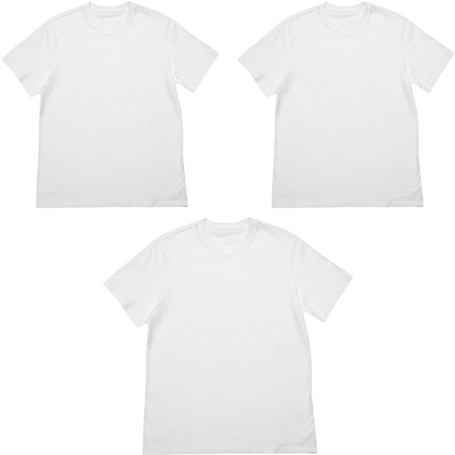 BASE ALPHA ESSENTIALS 中性款 素色短袖T恤 3件, 白色