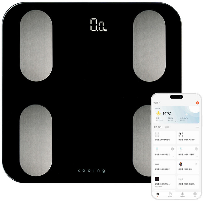 쿠잉전자 스마트 체성분계, SBF-L17BK, 블랙, 1개