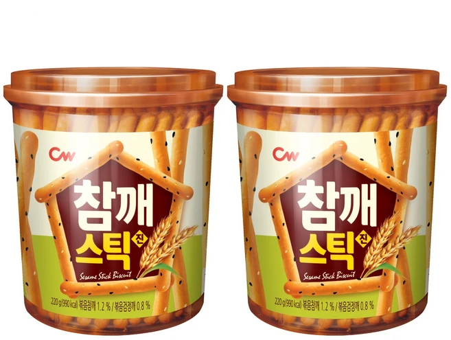 청우식품 참깨스틱 진, 220g, 2개 - 쿠팡
