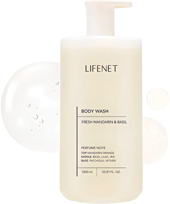 라이프넷 바디워시 프레쉬 만다린 앤 바질, 1L, 1개