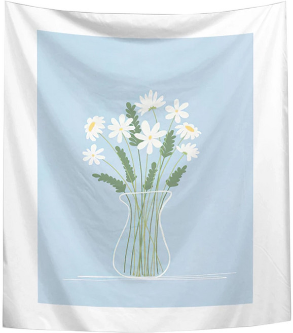 半島良品 居家裝飾掛布, 白雛菊花瓶