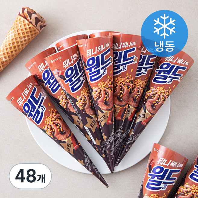 롯데웰푸드 월드콘 초코 아이스밀크 (냉동), 160ml, 1개입, 48개
