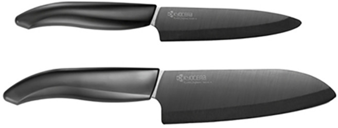 교세라 프리미엄 블랙 세라믹 칼 2종 세트, 1세트, 과도 FK-110BK + 식도 FK-160BK