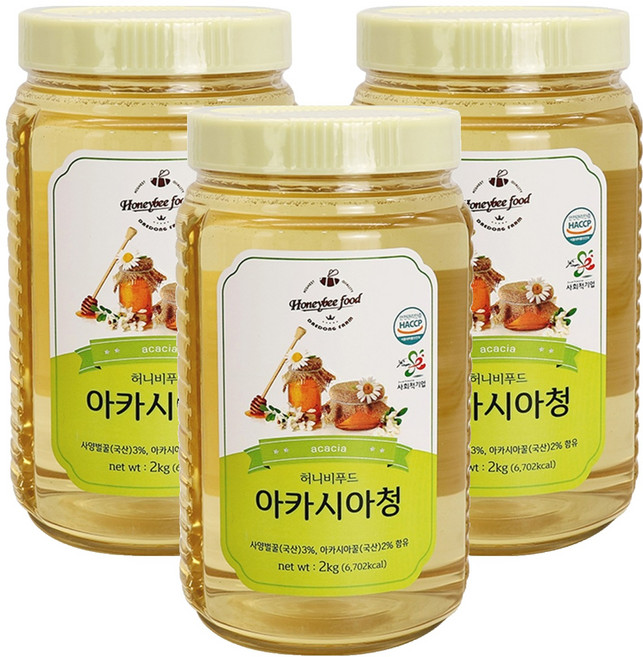 허니비푸드 아카시아청, 3개, 2kg