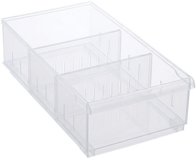 KEYWAY 聯府 Fine 隔板整理盒 LF-1004 452 x 168 x 127mm 7.3L 3個, 透明, 1組
