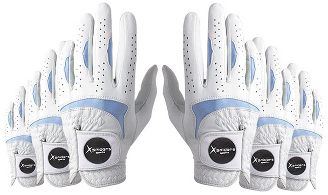 엑스스파이더스 남녀공용 올양피 골프장갑 양손용, 화이트, 3세트