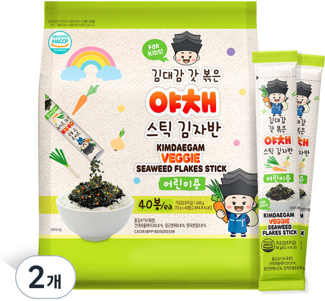 김대감 스틱김자반 야채 어린이용 10g x 40봉, 400g, 2개