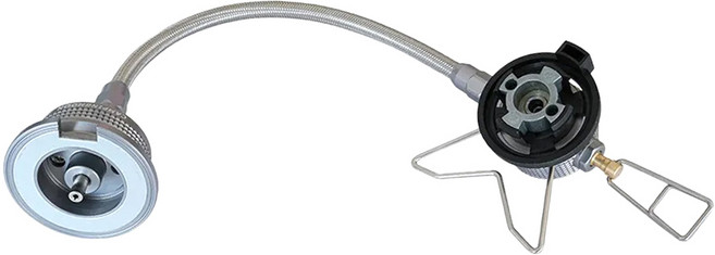 柯曼 卡式瓦斯延長管+轉接頭 Z37, 銀色, 1組