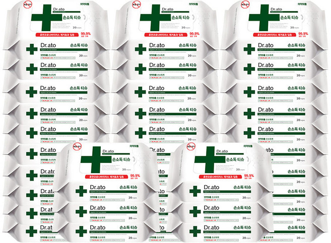 닥터아토 손소독 티슈 휴대형, 20매, 36개