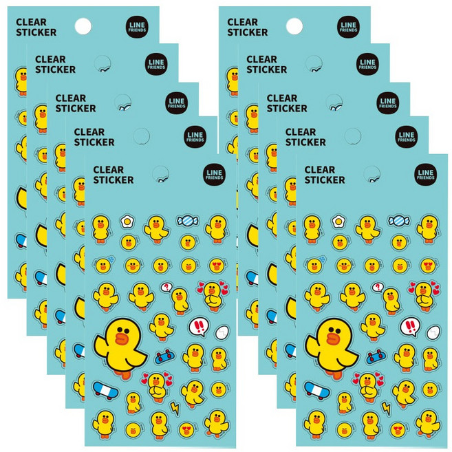 STUDIO EIGHT Brown&Friends透明貼紙, 10入, 莎莉