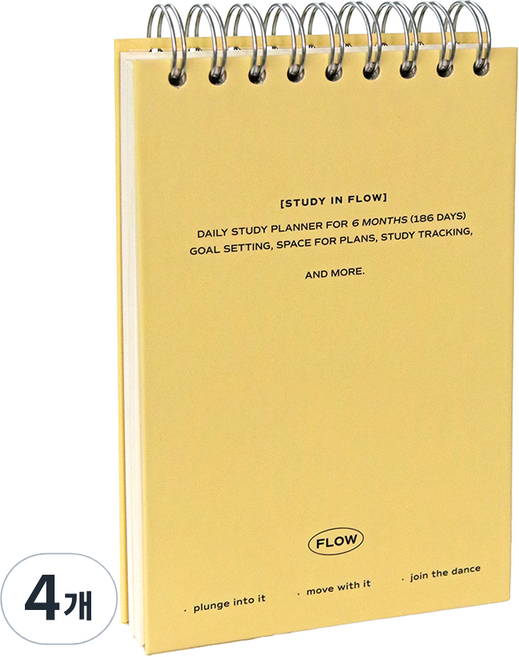 아이코닉 플로우 6개월 만년 스터디플래너, 01 Butter yellow, 4개