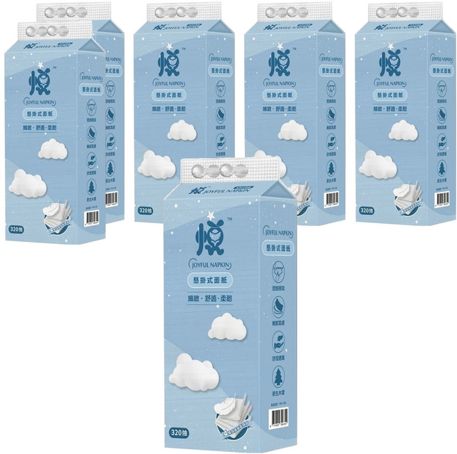 JOYFUL NAPKIN 悅棉 可掛式抽取面紙, 1包, 6包