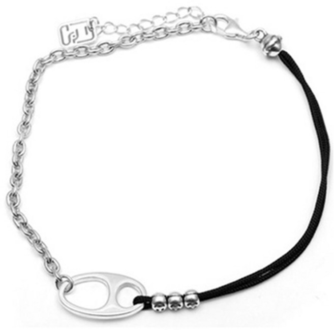 에르모사제이 스마일 볼 체인 실버 925 은 발찌 A028