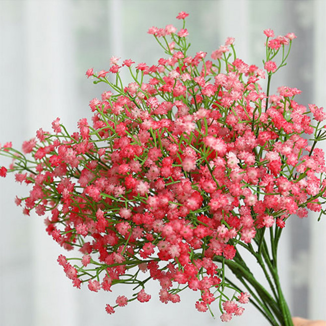 anplant 人造滿天星花叢掃墓花束 2入, 2個, 粉紅色