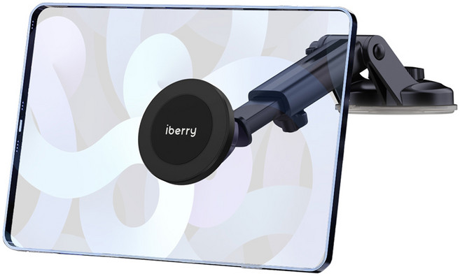 아이베리 UF 초강력 맥세이프 호환 차량용 자석 태블릿 휴대폰 흡착식 거치대, 1개, 블랙