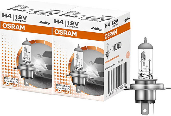 오스람 클래식 순정 할로겐 램프, 2개, H4