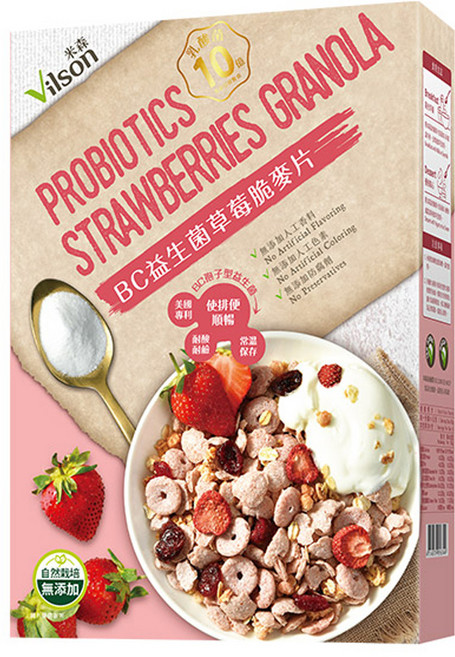 Vilson 米森 BC益生菌草莓脆麥片, 300g, 1盒