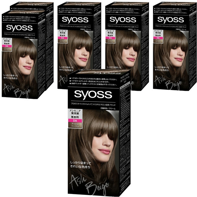 syoss 絲蘊 台灣公司貨 沙龍蓋白染 白髮專用染髮劑, 6盒, 3A時尚冷灰