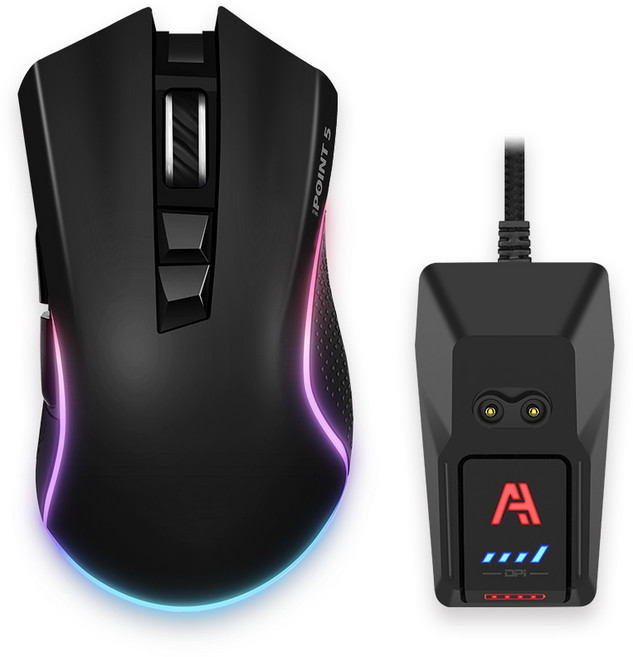 에이투 포인트5 게이밍 충전형 사무용 RGB 모드 7버튼 유무선 마우스 ATWO POINT 5, 블랙