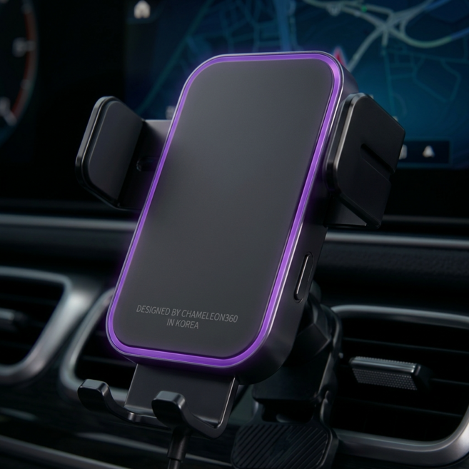 카멜레온360 무선충전 거치대, 블랙, CM360-JOY-Z