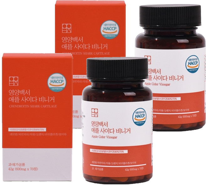 영양백서 애플 사이다 비니거 건강식품 42g, 70정, 2개