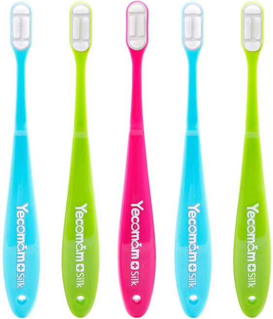 예꼬맘 실크 어린이 칫솔 2단계, 혼합색상, 1개입, 5개