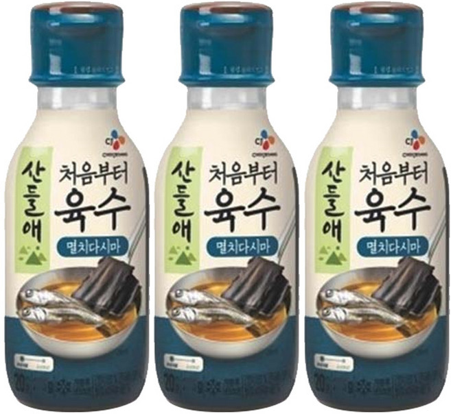 산들애 처음부터 멸치다시마육수 조미료, 525g, 3개