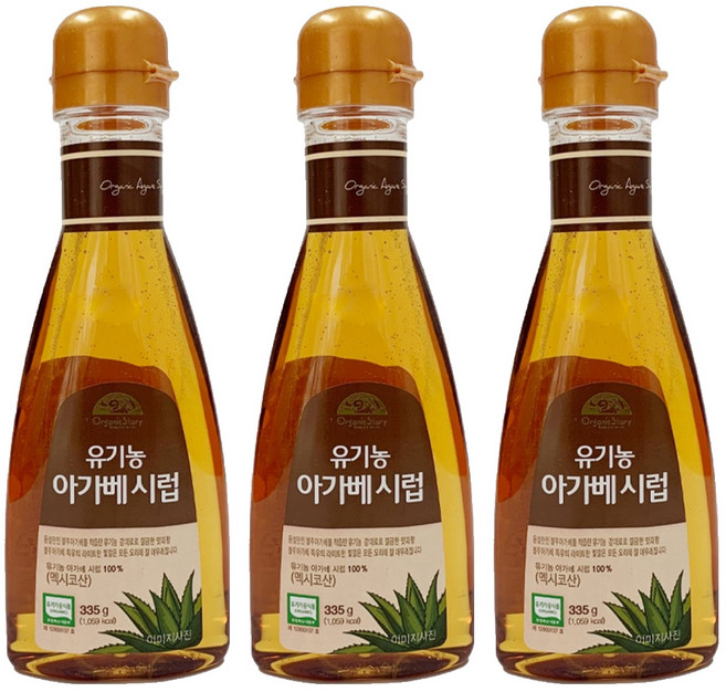 OrganicStory 유기농 아가베 시럽, 335g, 3개
