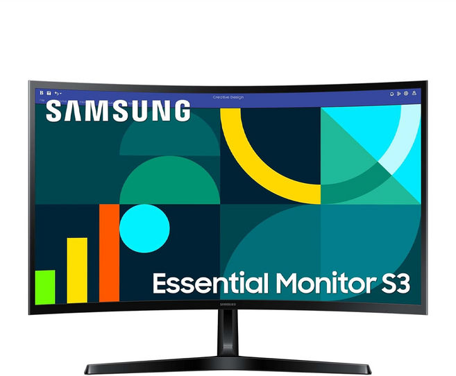 SAMSUNG 三星 24型曲面萊茵護眼低藍100Hz飆速螢幕, S24D362GAC, 24吋