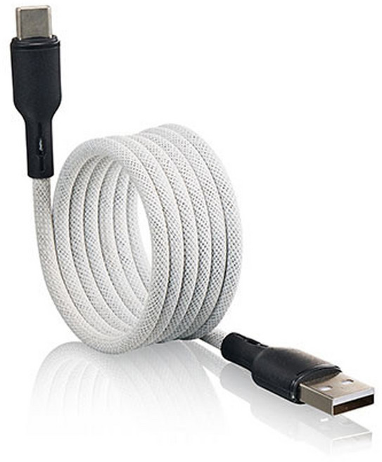 Kinyo USB-A/Type-C 磁吸秒收充電傳輸線 USB-C915 38g, 1m, 白色 + 黑色, 1條