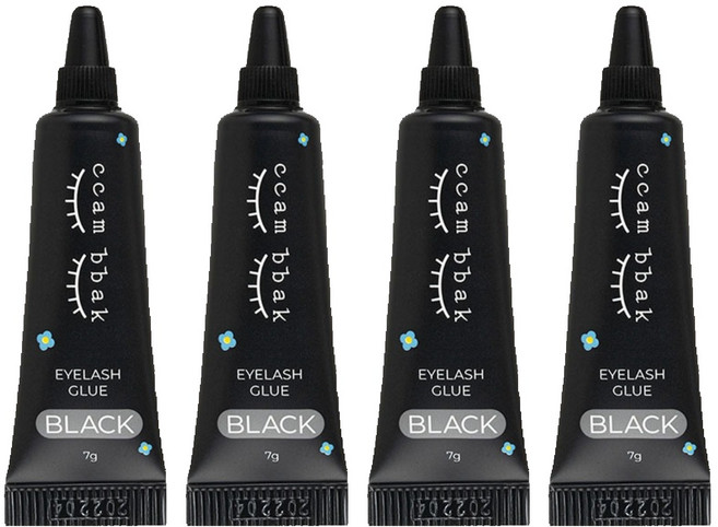 깜빡 글루 속눈썹 접착제 7g, 블랙, 4개