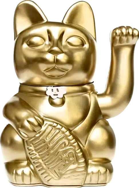 Diminuto Cielo 幸運繽紛自動招手招財貓, 啞光金