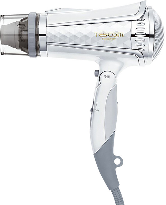 TESCOm 大風量負離子吹風機 1400W, TID960TW, 清爽白, 1支