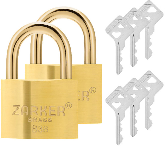 자커 황동 자물쇠 일반키 B38, 2개