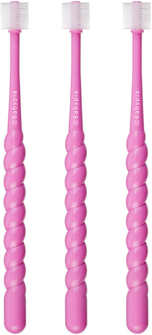 예꼬맘 360도 성인용 칫솔 핑크, 3개입, 1개