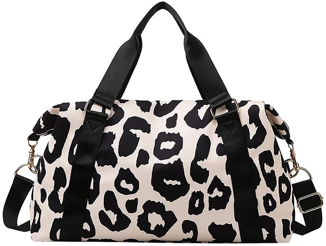 豹紋肩背包 超大容量旅行運動專用 防潑水材質