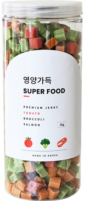제로랩스 강아지 영양가득 져키, 혼합맛(토마토/브로콜리/연어), 1kg, 1개
