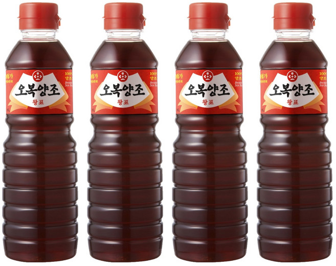 오복식품 양조 왕표간장, 500ml, 4개