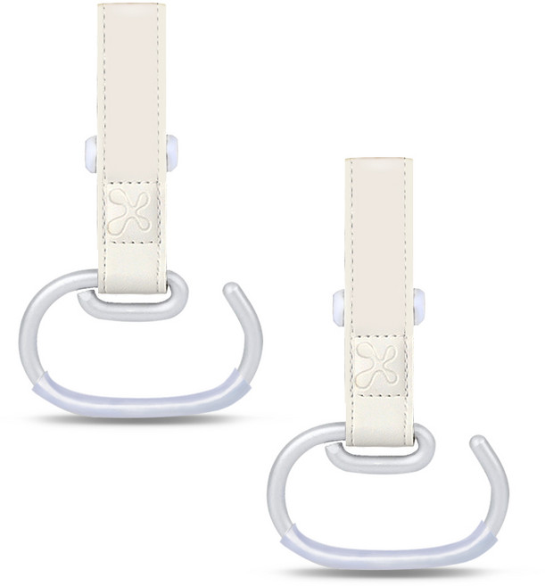 에어보스 ACE 가죽 유모차 걸이, 아이보리, 2개