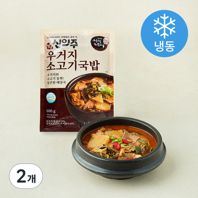 신의주찹쌀순대 신의주 우거지 소고기 국밥 1~2인분 (냉동), 600g, 2개