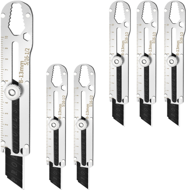 小麥購物 10合一不鏽鋼美工刀 G818, 銀色, 6支