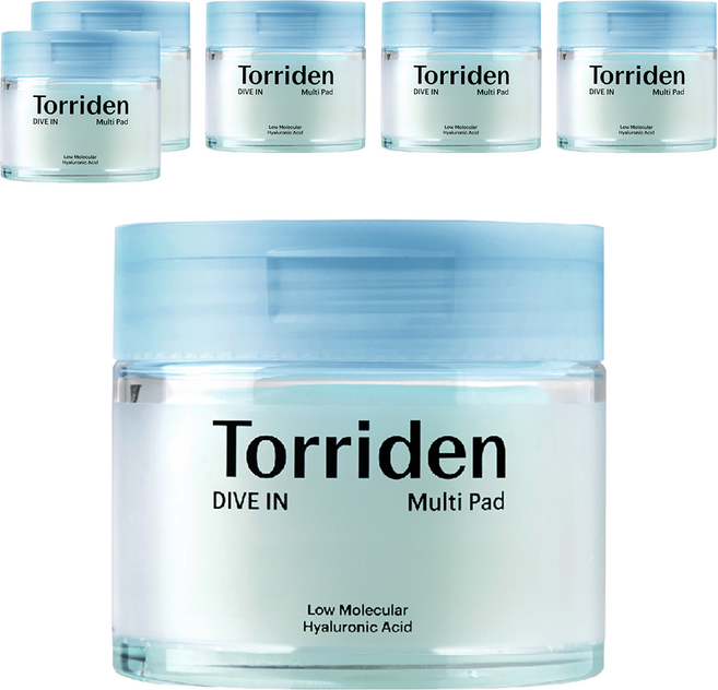 Torriden 台灣公司貨 5D微分子玻尿酸多效保濕棉片, 80片, 6罐