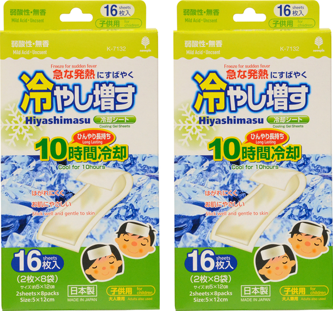 [쿠팡수입] 코쿠보 열 냉각시트 어린이 성인 겸용 무향, 16개입, 2개