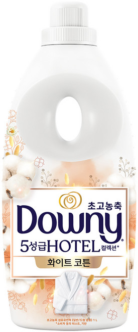 다우니 초고농축 호텔 컬렉션 섬유유연제 화이트 코튼 본품, 1L, 1개입, 1개