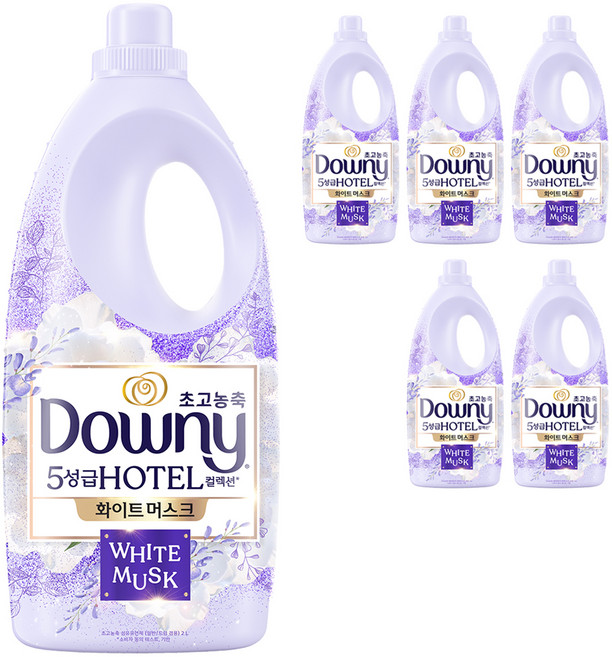 다우니 초고농축 호텔 컬렉션 섬유유연제 화이트 머스크 본품, 2L, 1개입, 6개